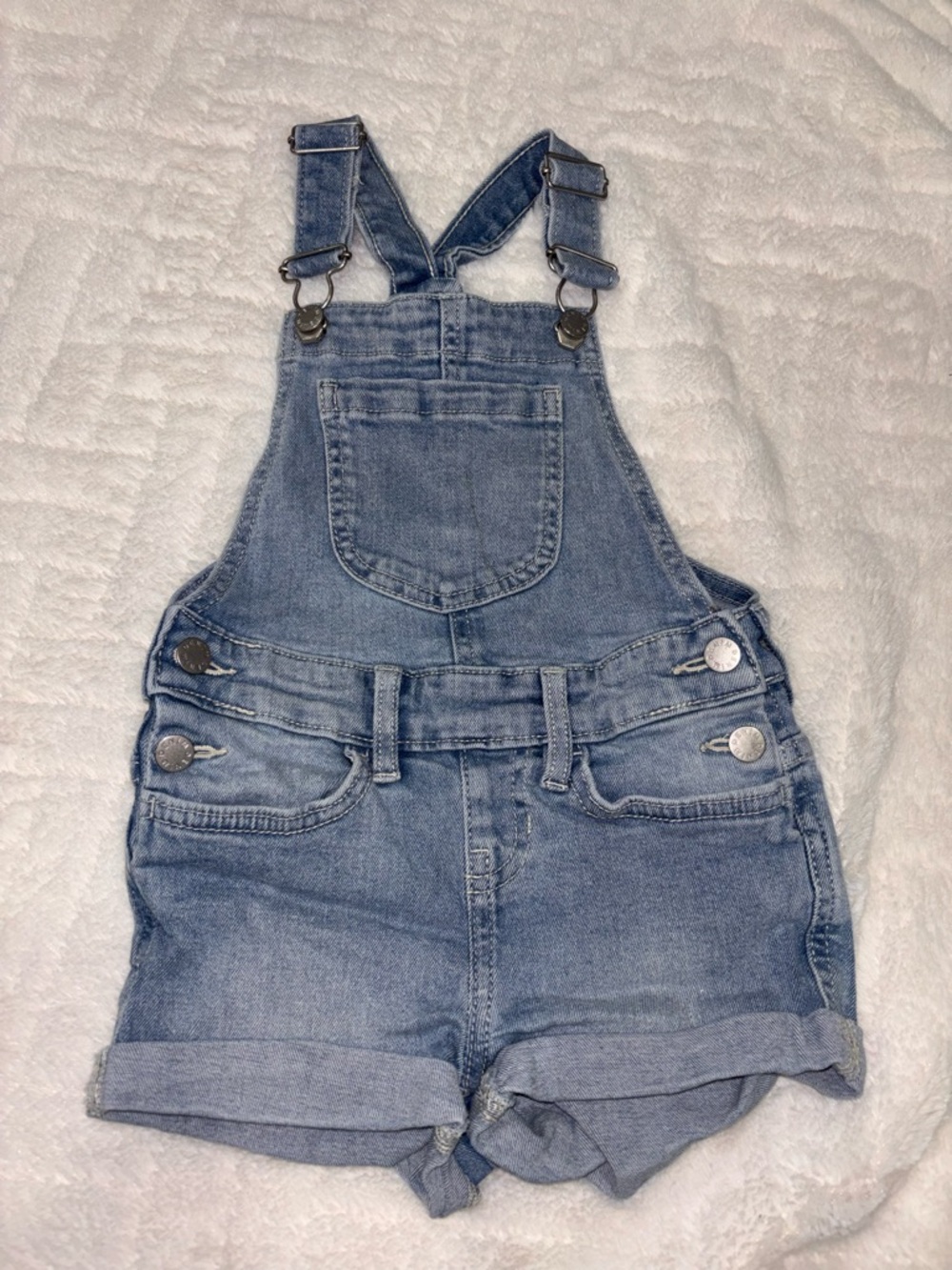 🐰 Light Blue Denim Short Overalls